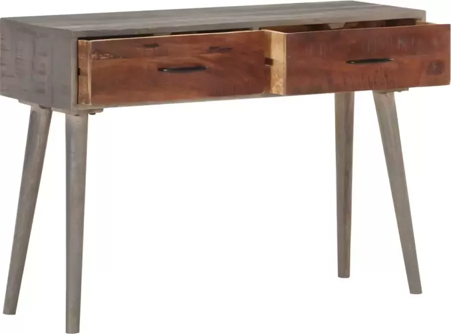 Maison Exclusive Wandtafel 110x35x75 cm massief ruw mangohout grijs
