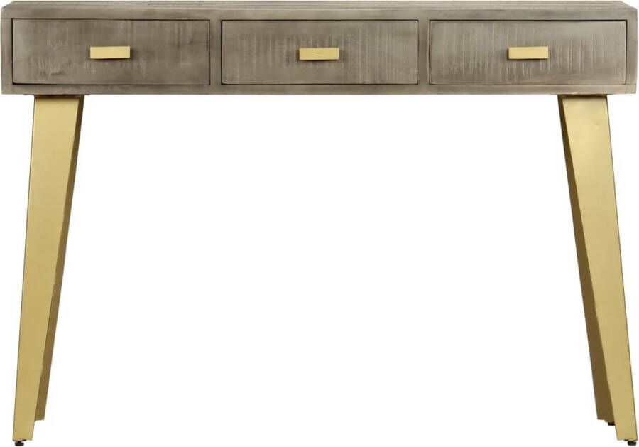 Maison Exclusive Wandtafel 110x35x76 cm massief mangohout met messing grijs