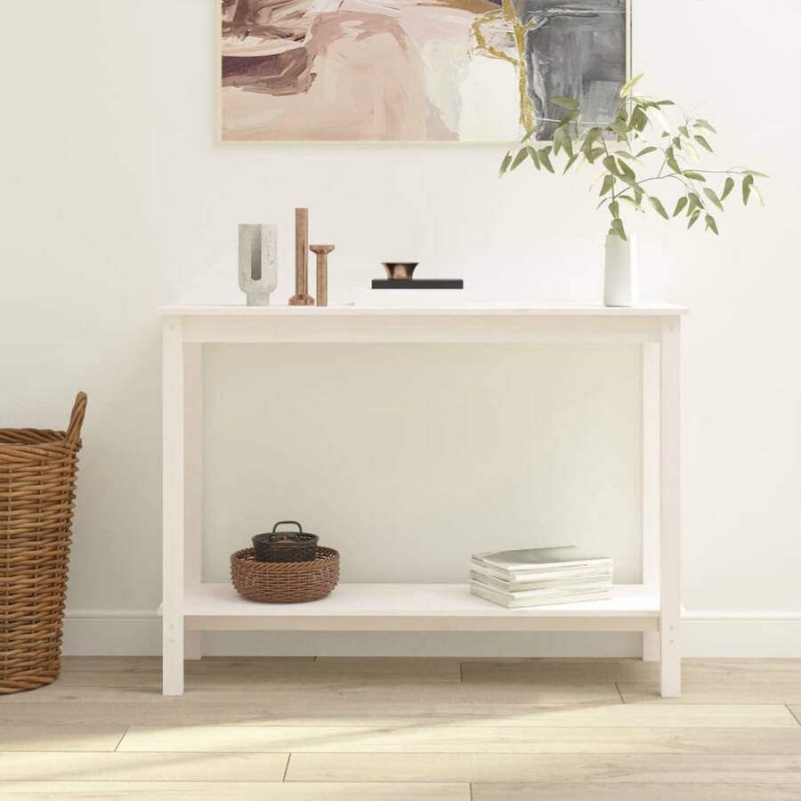 Maison Exclusive Wandtafel 110x40x80 cm massief grenenhout wit