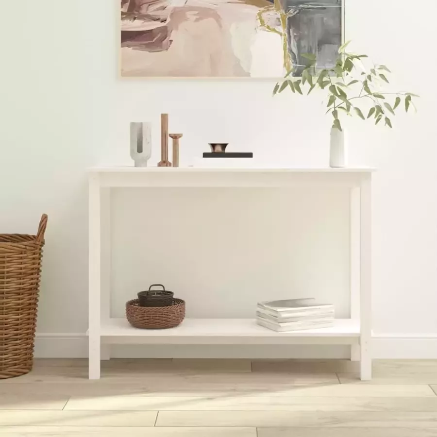 Maison Exclusive Wandtafel 110x40x80 cm massief grenenhout wit