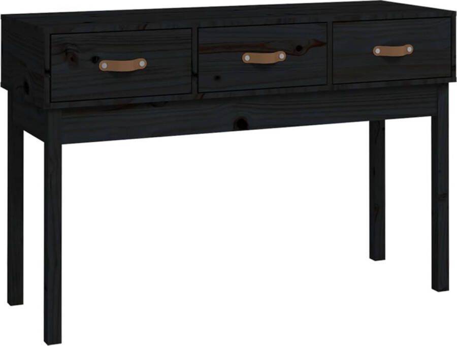 Maison Exclusive Wandtafel 114x40x75 cm massief grenenhout zwart