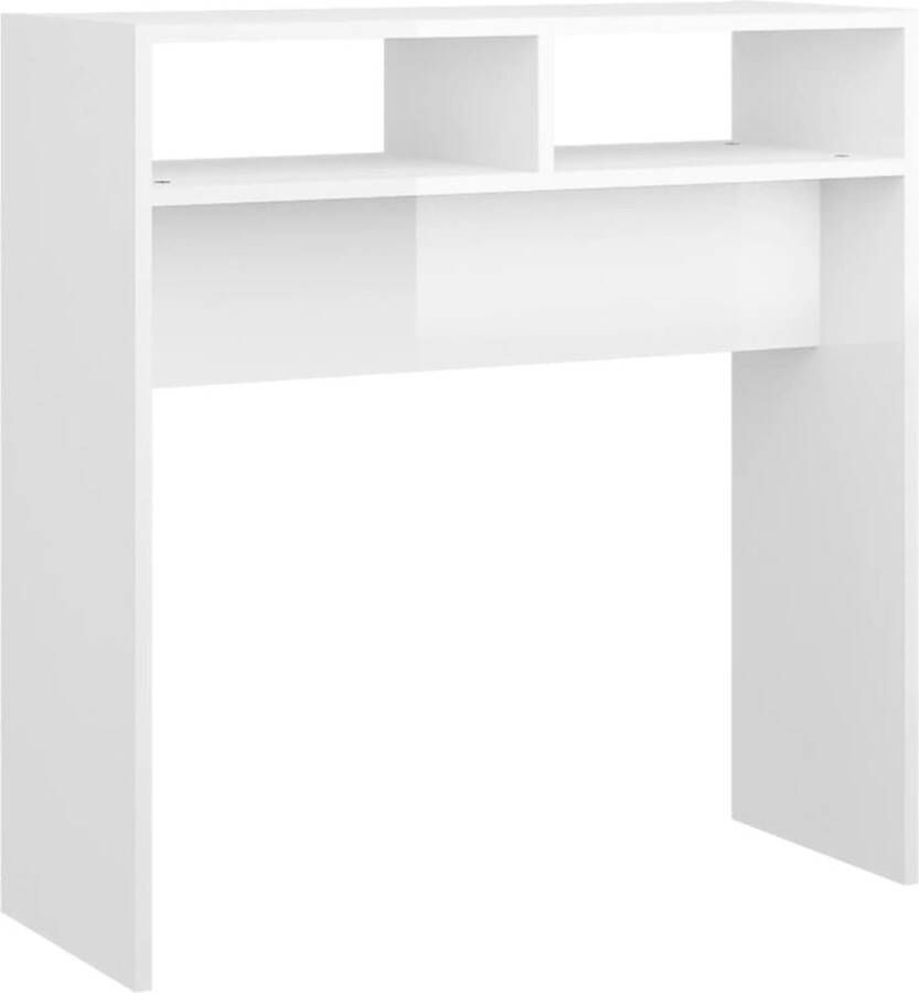 Maison Exclusive Wandtafel 78x30x80 cm spaanplaat hoogglans wit