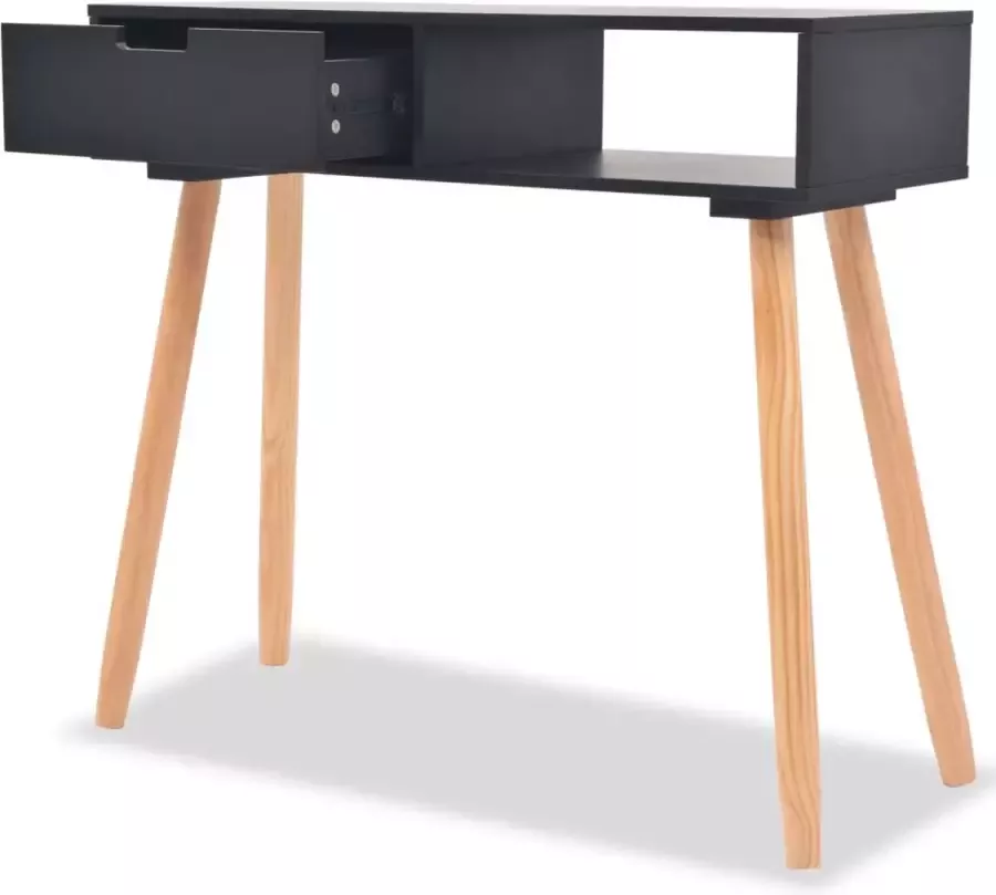 Maison Exclusive Wandtafel 80x30x72 cm massief grenenhout zwart