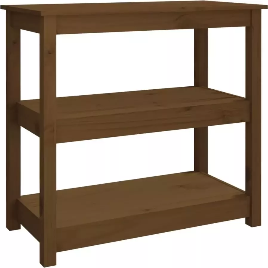 Maison Exclusive Wandtafel 80x40x74 cm massief grenenhout honingbruin