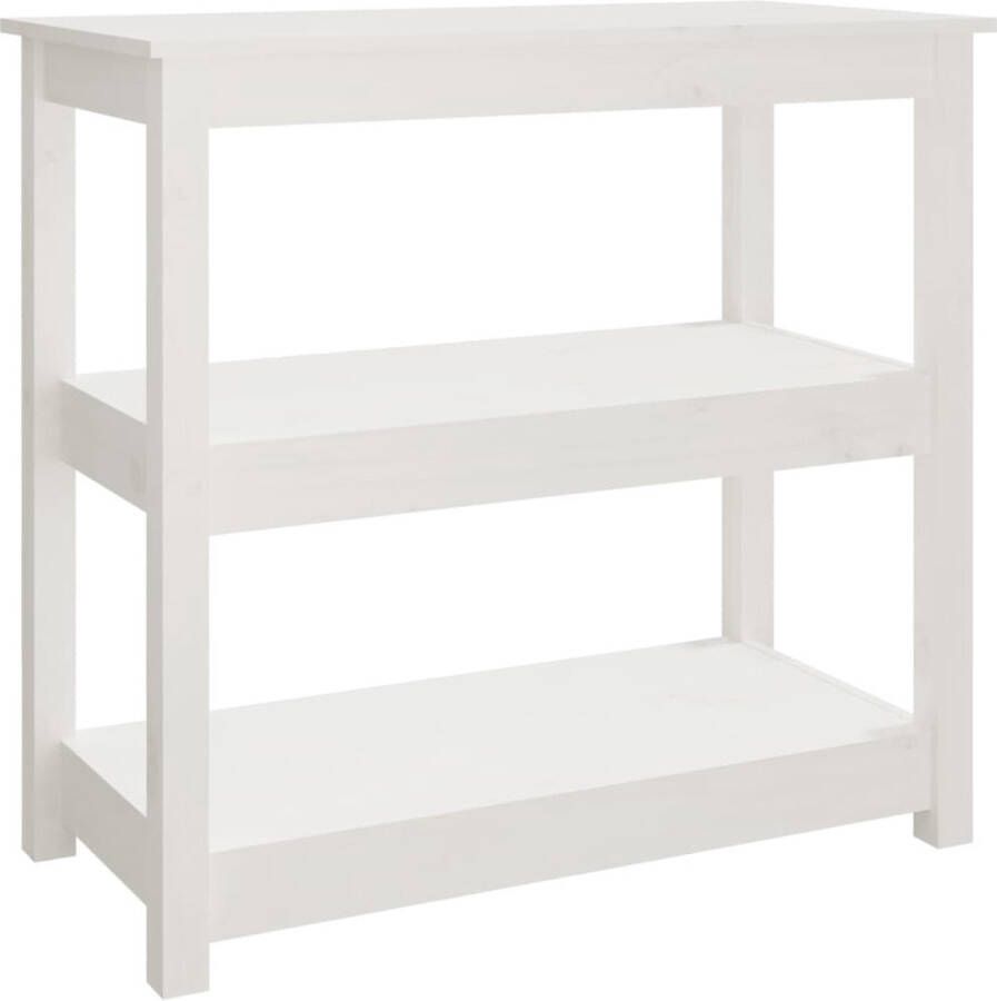 Maison Exclusive Wandtafel 80x40x74 cm massief grenenhout wit