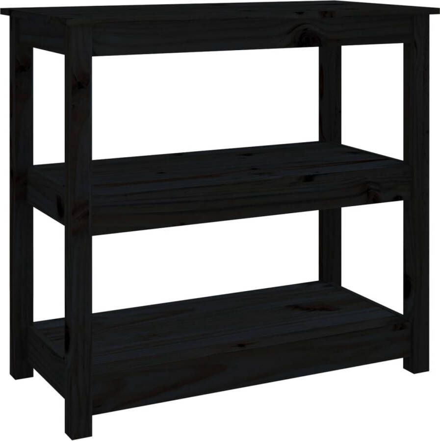 Maison Exclusive Wandtafel 80x40x74 cm massief grenenhout zwart