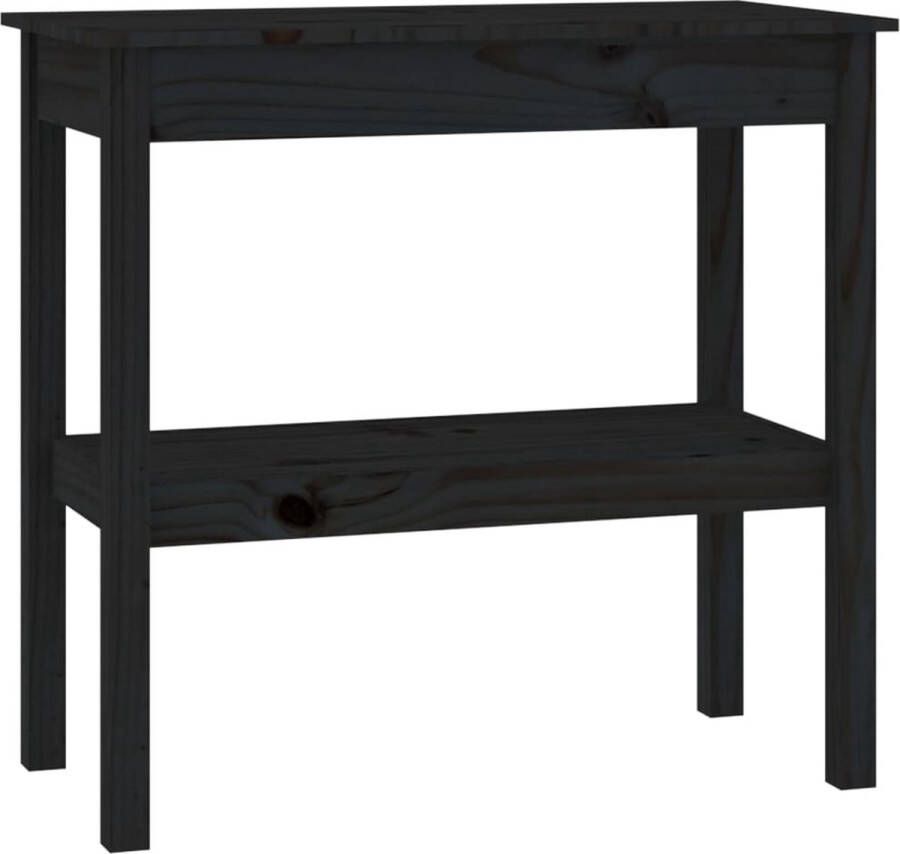 Maison Exclusive Wandtafel 80x40x75 cm massief grenenhout zwart