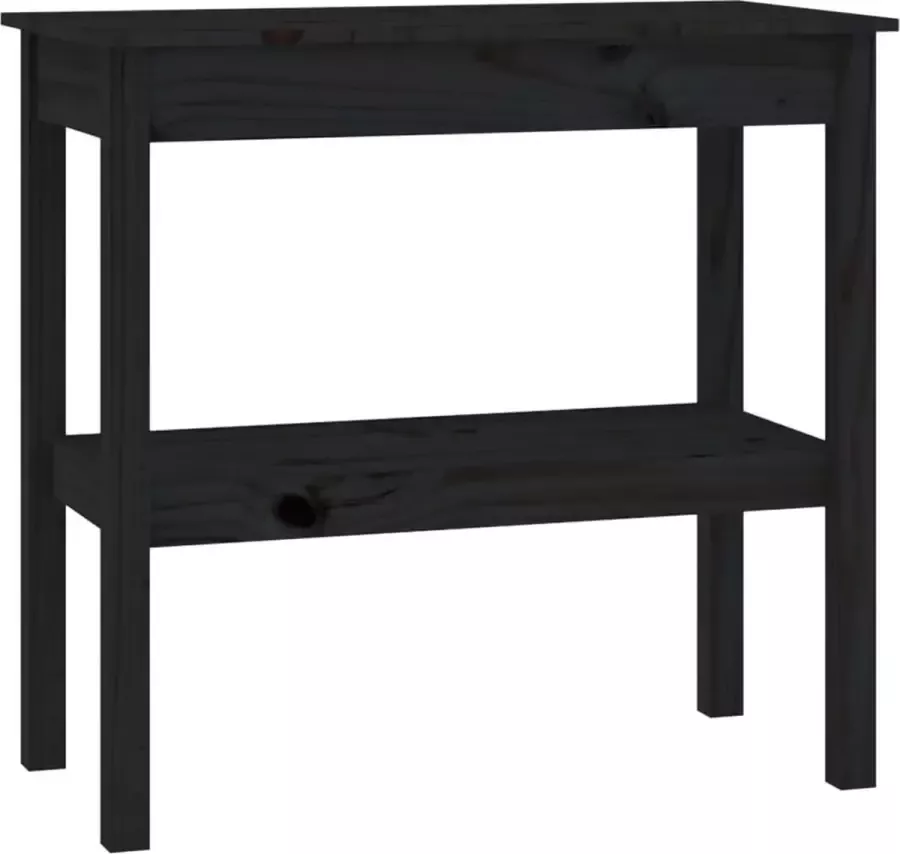 Maison Exclusive Wandtafel 80x40x75 cm massief grenenhout zwart