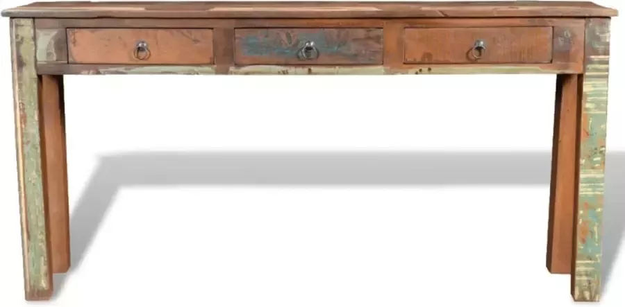 Maison Exclusive Wandtafel met 3 lades gerecycled hout