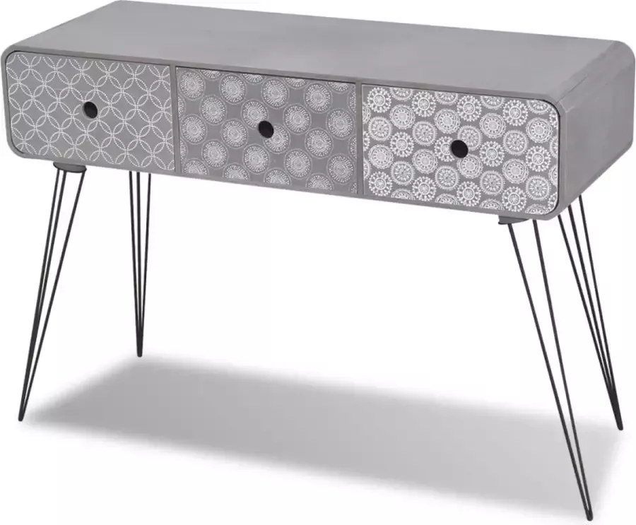 Maison Exclusive Wandtafel met 3 lades grijs