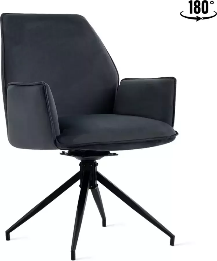 Maison Home Eetkamerstoel Jill Velvet Antraciet Set van 2
