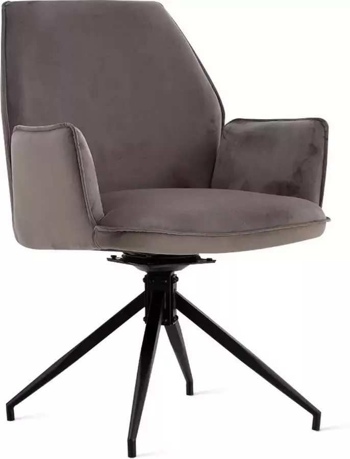 Maison Home Eetkamerstoel Jill Velvet Grijs Set van 2