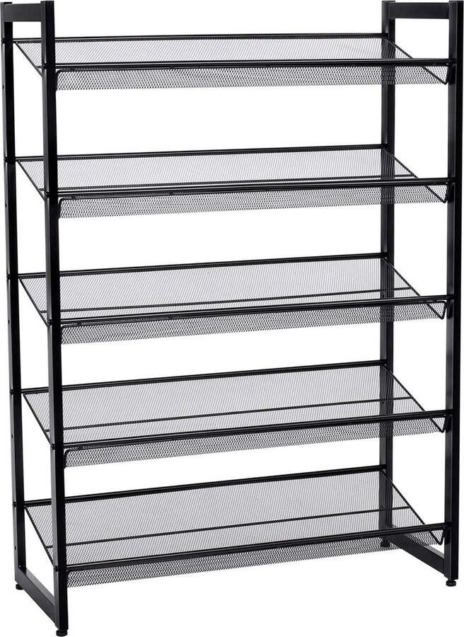 Maison Home schoenenrek schoenenkast 5 laags Zwart