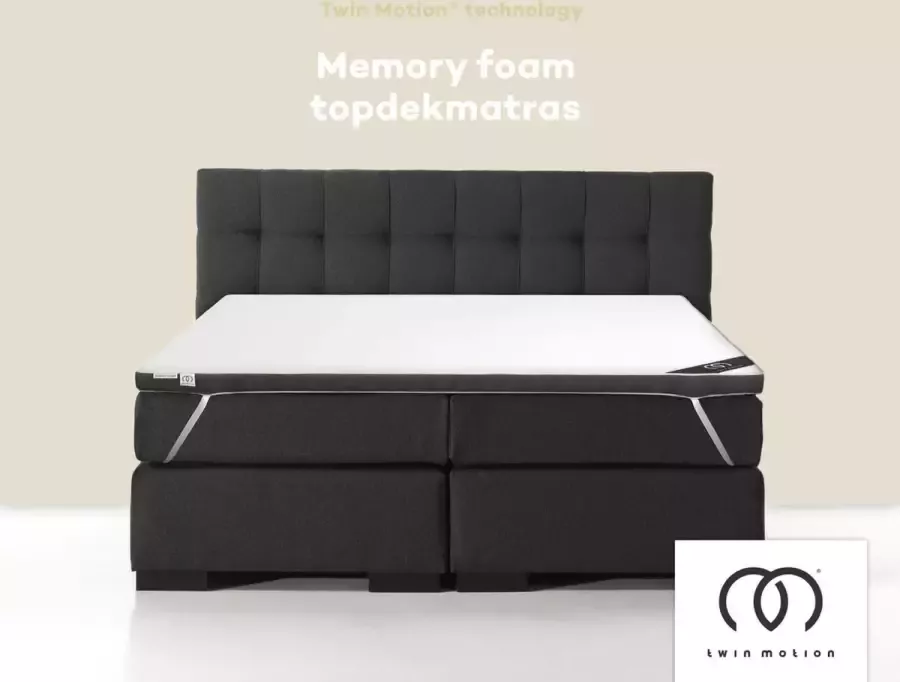 Twin Motion Topper 140x200 cm Topdekmatras Matrastopper Traagschuim & Koudschuim Medium Hardheid 8 cm dik - Foto 3