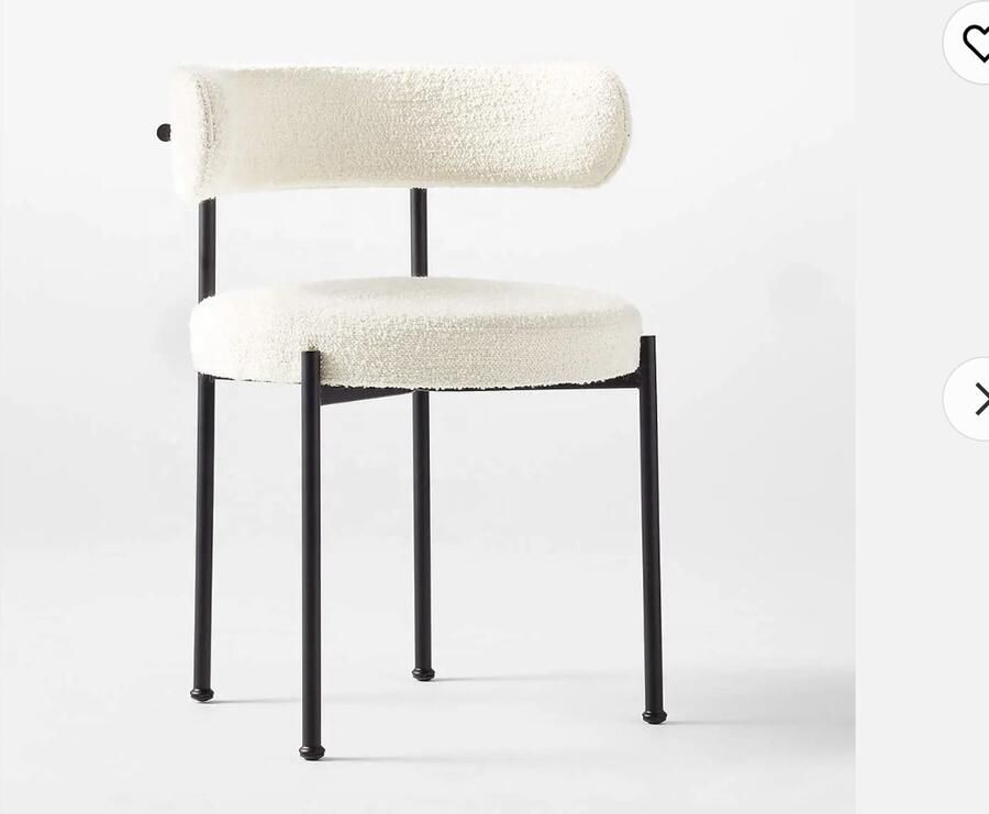Maison Living Moderne Scandinavische Design Stoelen Zwarte met Boucle Stoffen bekleding