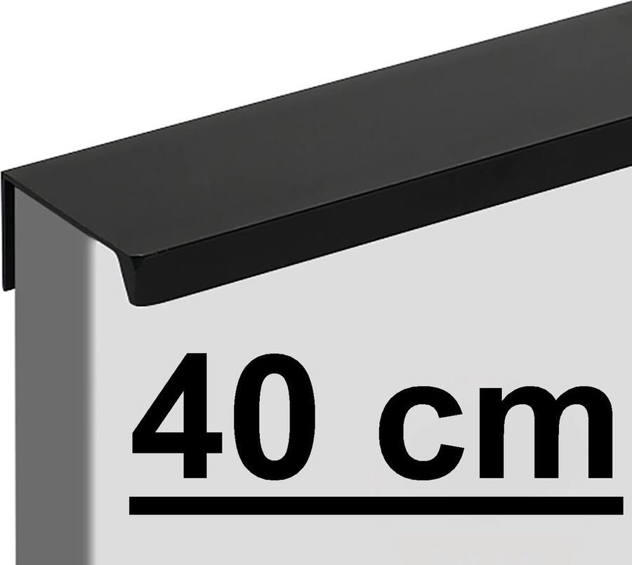 Maisonriche Lade handvaten Verborgen Handgrepen Roestvrij Staal Keuken Kast Badkamer Meubilair Zwart -Afmeting: 40 cm