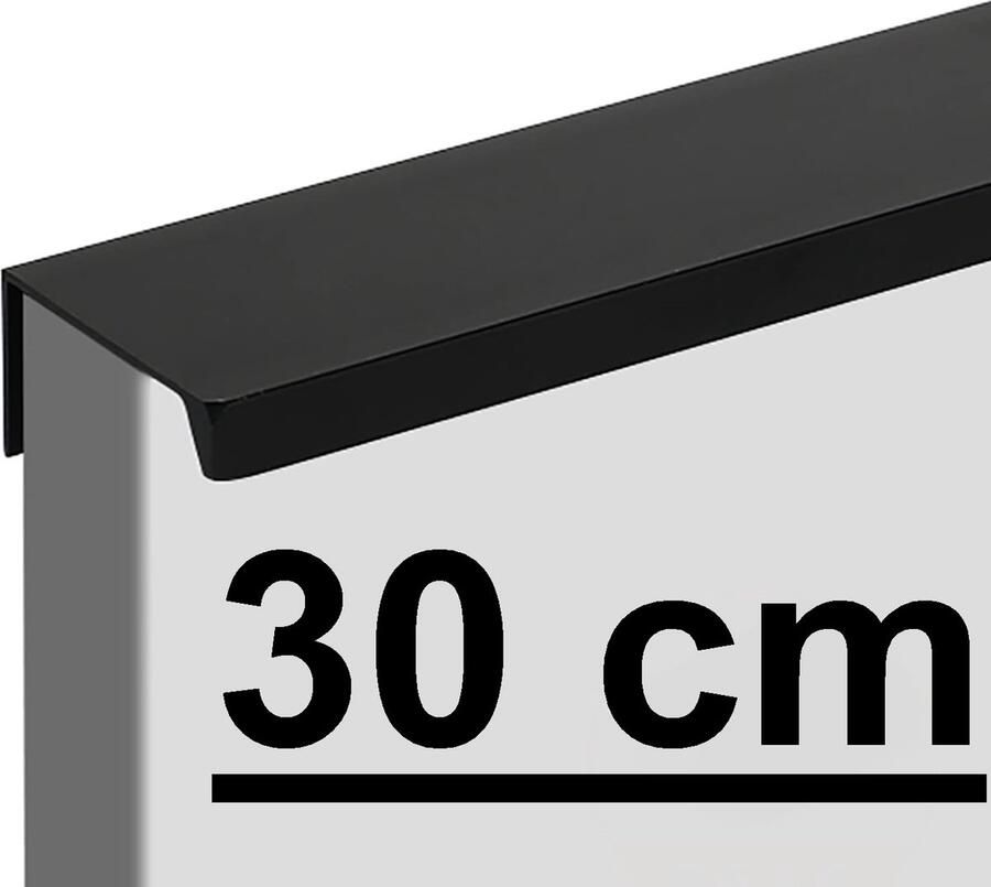 Maisonriche Lade handvaten Verborgen Handgrepen Roestvrij Staal Keuken Kast Badkamer Meubilair Zwart -Afmeting: 30 cm