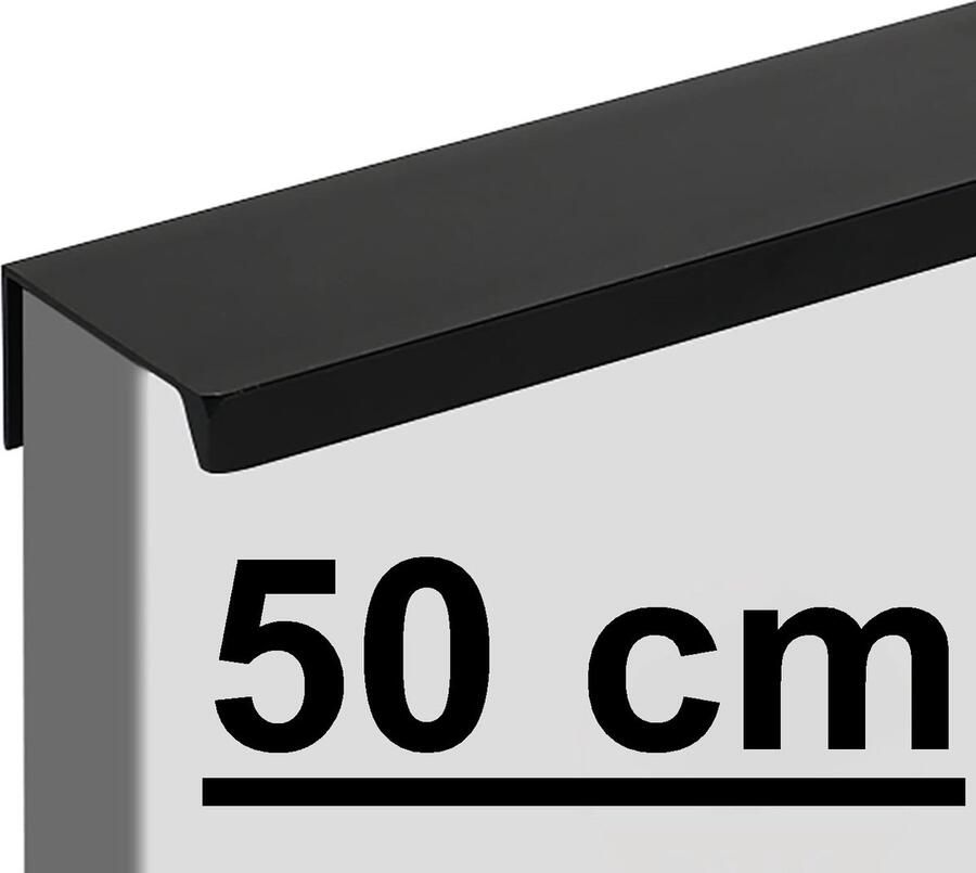 Maisonriche Lade handvaten Verborgen Handgrepen Roestvrij Staal Keuken Kast Badkamer Meubilair Zwart -Afmeting: 50 cm