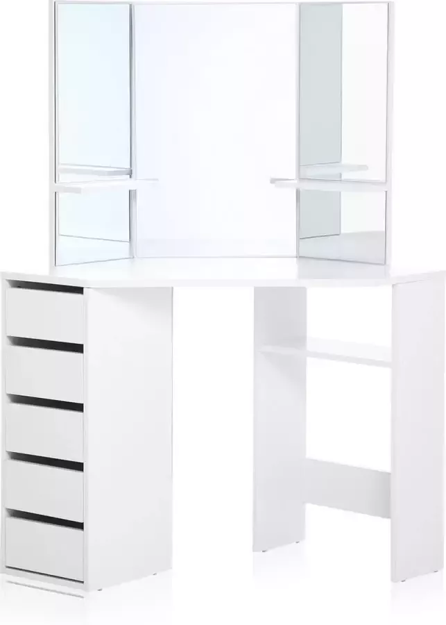 Makika kaptafel- hoekkaptafel- ELLE- met draaibare lades- 110 x 54 x 140 cm - Foto 2