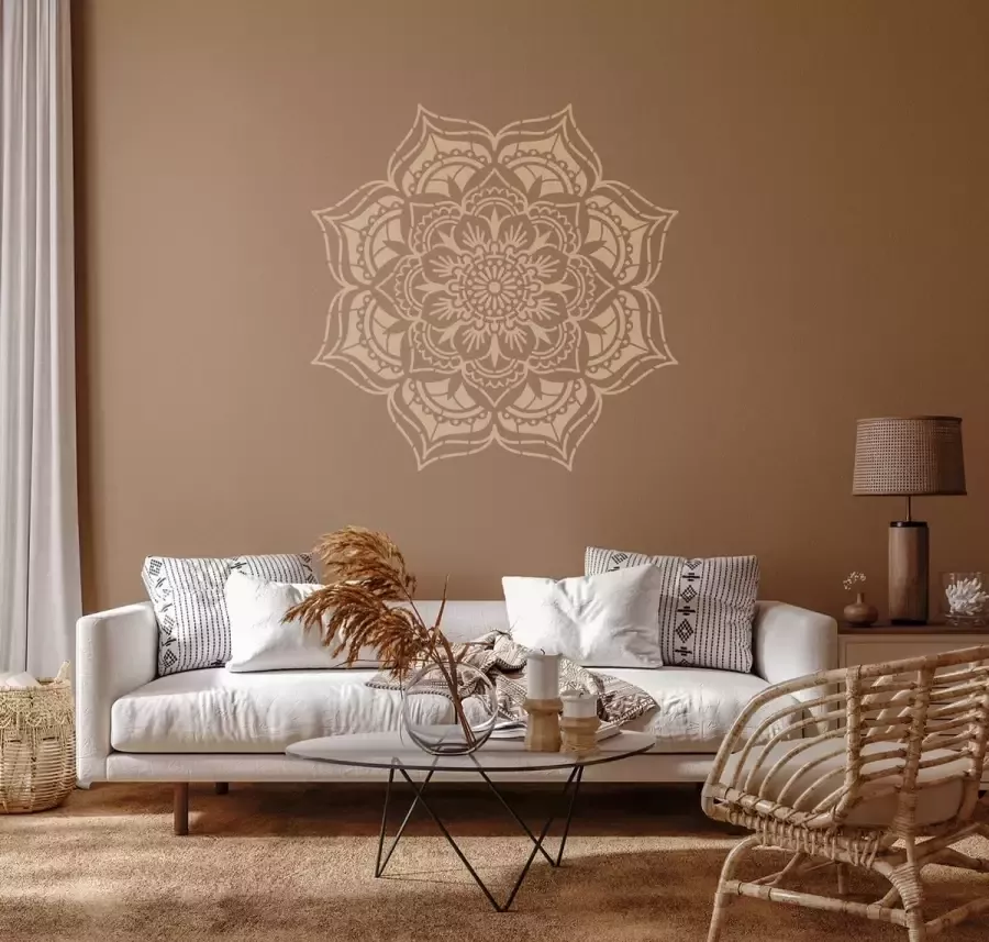 Mandala Stencil XL Mandala sjabloon Holy Moly herbruikbare kunststof- 130x130cm made in Amsterdam grote mandala muur sjabloon XXL mandala achter je bank of bed gemakkelijk maken magazine en stap voor stap instructies zitten erbij