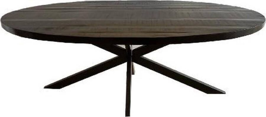 Mangoe Meubels Bahia tafel ovaal zwart mangohout 200cm