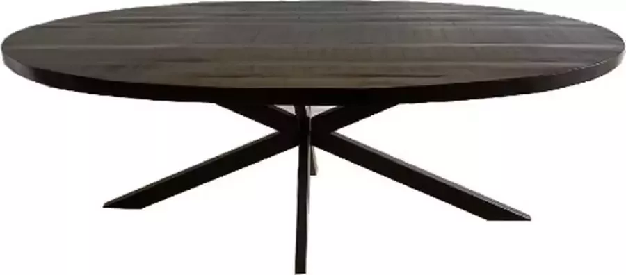 Mangoe Meubels Bahia tafel ovaal zwart mangohout 210 cm