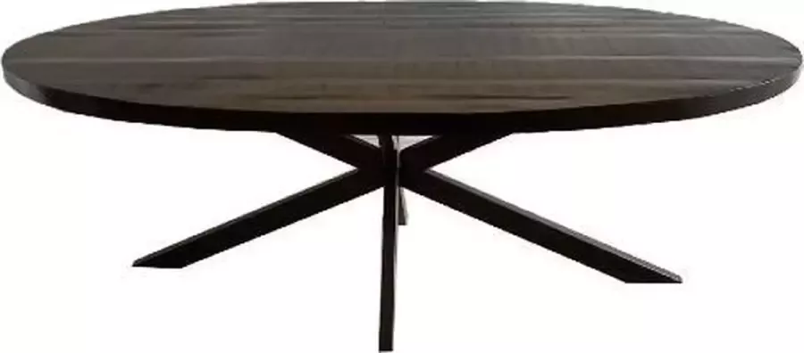 Mangoe Meubels Bahia tafel ovaal zwart mangohout 210cm