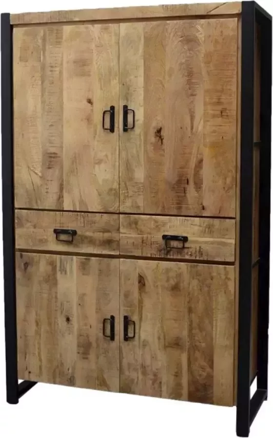 Mangoe Meubels Buffetkast met 4 deuren en 2 lades 115x45x180 cm mangohout