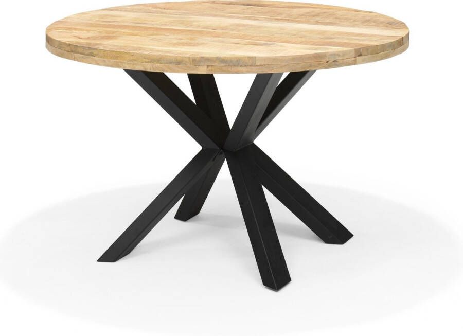 Mangoe Meubels Eettafel Alkmaar rond 130 cm – Mangohout