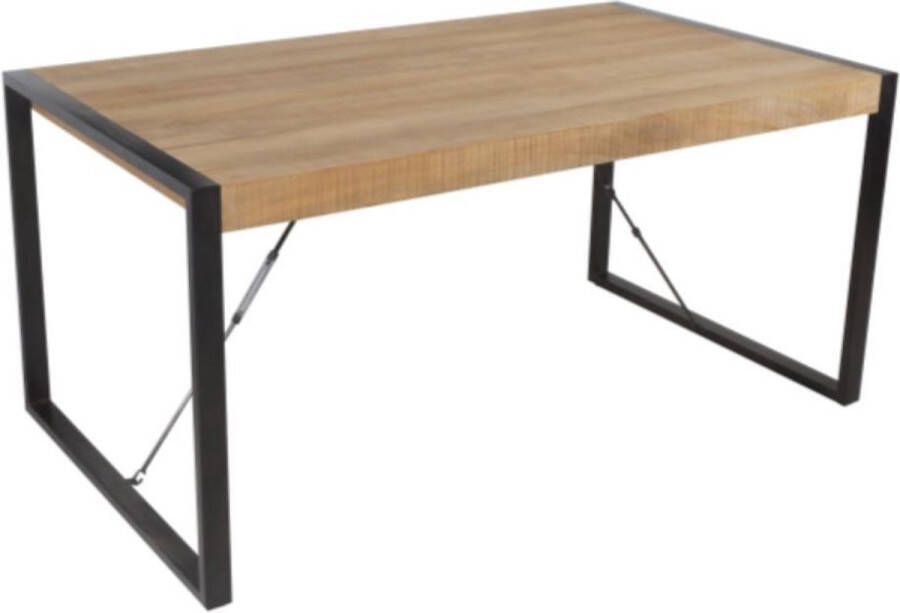 Mangoe Meubels Eettafel Lars 140x80x76 cm teakhout en metaal