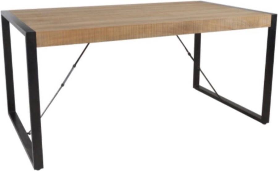 Mangoe Meubels Eettafel Lars 160x90x76 cm teakhout en metaal