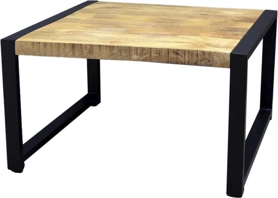 Mangoe Meubels Salontafel Lucas mangohout en metaal 80x80x45 cm