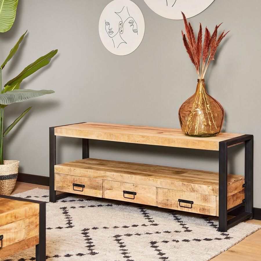 Mangoe Meubels HUUS Tv-meubel Britt Luxe tv-meubel 4 lades: 180x45x60 cm Gemaakt van Hout Mangohout - Foto 3