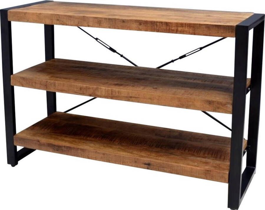 Mangoe Meubels Mangohout Bookshelf Dressoir Wandkast 3 planken 120cm