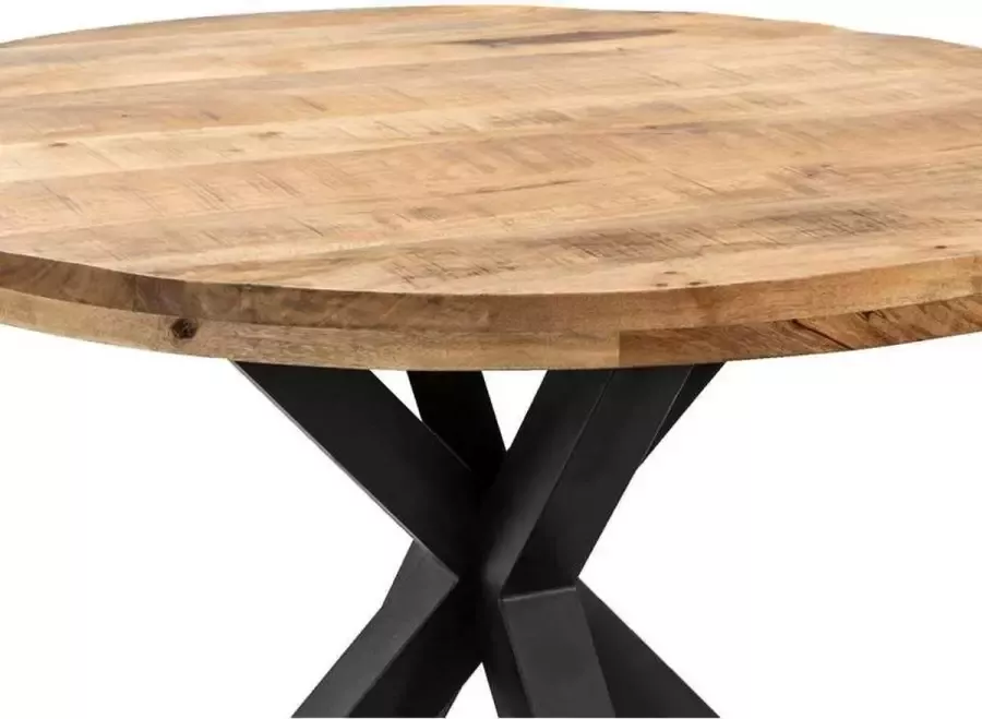 Mangoe Meubels Mangohout Eettafel Woonkamertafel Ronde tafel spin poot 120 cm mango hout