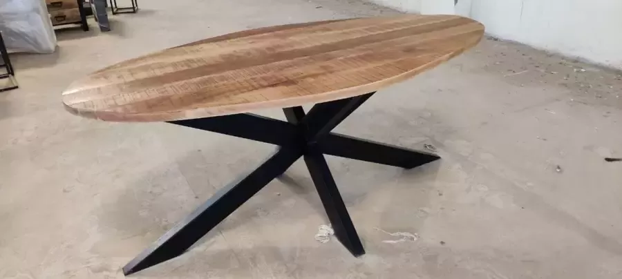 Mangoe Meubels tafel ovaal Bahia mangohout 190 cm naturel