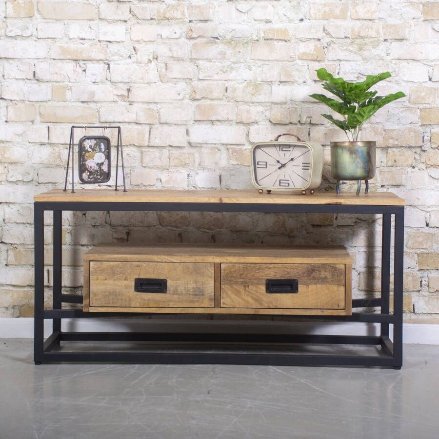 Mangoe Meubels Tv meubel industrieel 110x40x50 cm mangohout