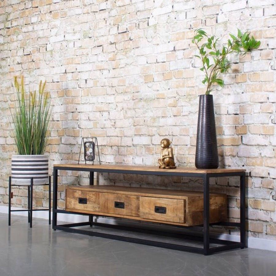 Mangoe Meubels Tv meubel industrieel 150x40x50 cm mangohout
