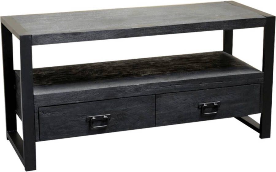 Mangoe Meubels Tv meubel Lucas met 2 laden 100x45x60 cm mangohout en metaal