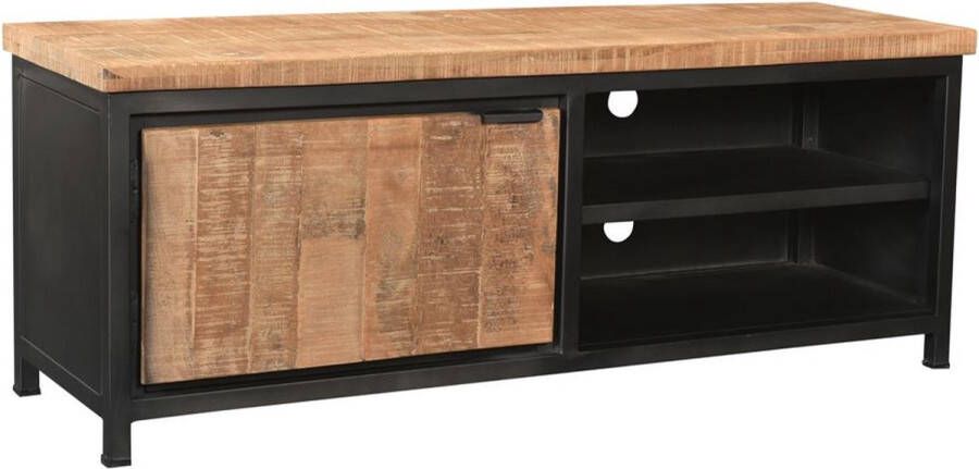 Mangoe Meubels Tv meubel met 1 deur 140x40x52 cm mangohout en metaal