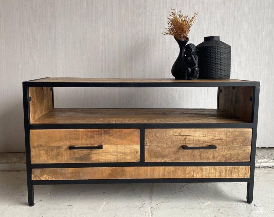 Mangoe Meubels Tv meubel met 2 lades 100x45x55 cm mangohout