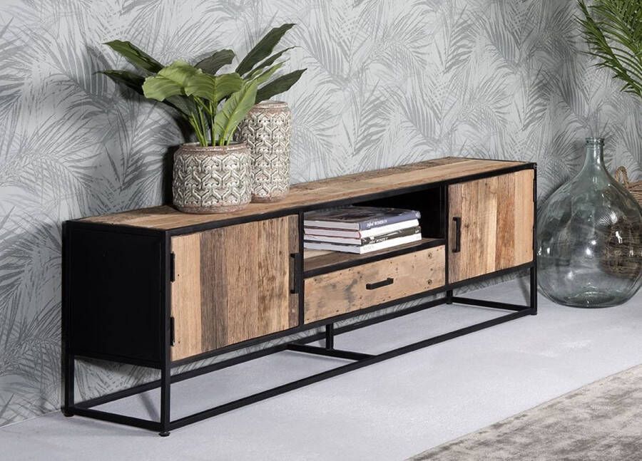 Mangoe Meubels Tv meubel Noah 180x45x55 cm mangohout en metaal