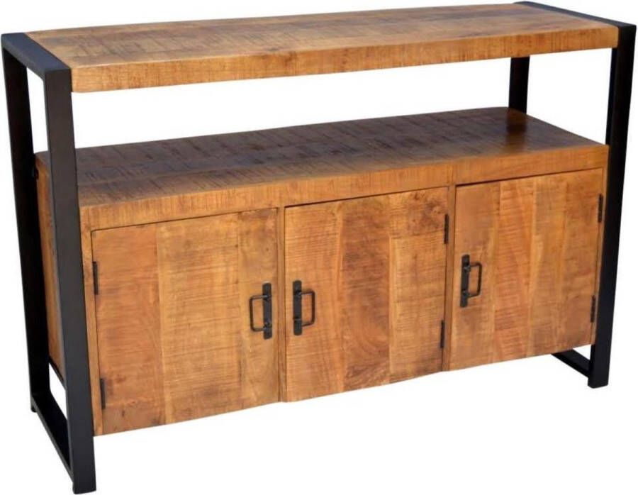 Mahom Mangohouten Dressoir Pittsburgh 140 cm Industrieel Dressoir van Mangohout & Metaal Industriële Dressoir