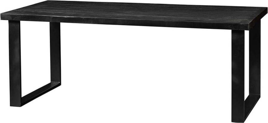 Mangohout Online Mangohouten Eettafel Cleveland Black Rechthoek 240x100 cm Mahom Industrieel Dinertafel van Mangohout & Metaal Industriële Eettafel