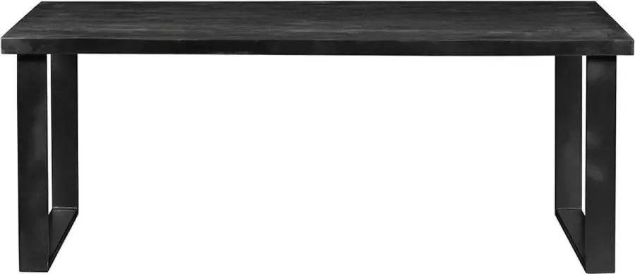 Mangohout Online Mangohouten Eettafel Cleveland Black Rechthoek 280x120 cm Mahom Industrieel Dinertafel van Mangohout & Metaal Industriële Eettafel