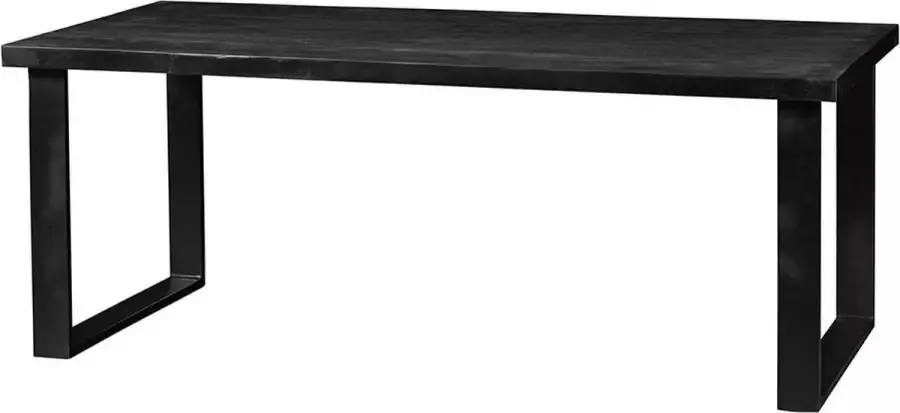 Mangohout Online Mangohouten Eettafel Cleveland Black Rechthoek 300x120 cm Mahom Industrieel Dinertafel van Mangohout & Metaal Industriële Eettafel