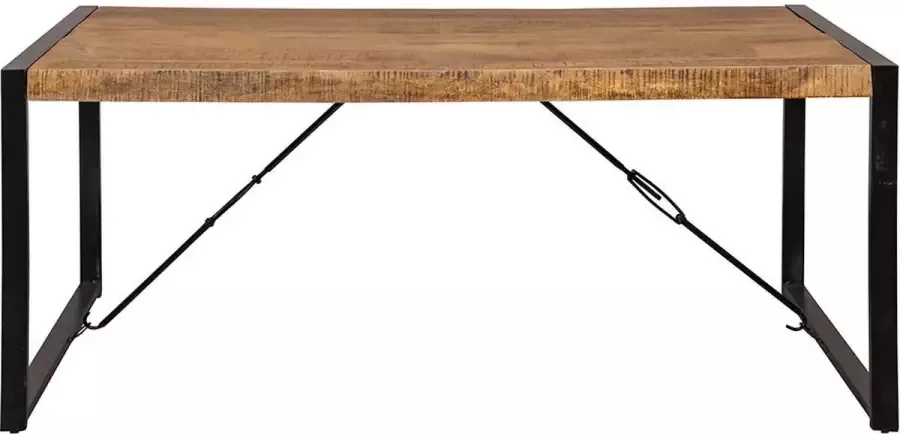 Mangohout Online Mangohouten Eettafel Phoenix Rechthoek 140x90 cm Mahom Industrieel Dinertafel van Mangohout & Metaal Industriële Eettafel