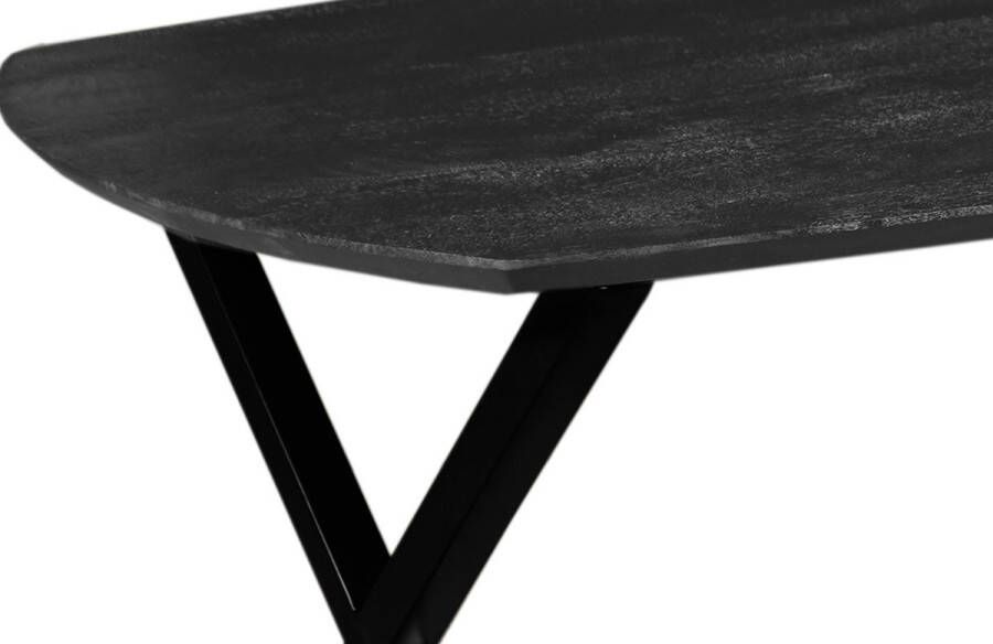 Mangohout Online Mangohouten Eettafel Salerno Black Deens Ovaal 160x90 cm Mahom Industrieel Dinertafel van Mangohout & Metaal Industriële Eettafel