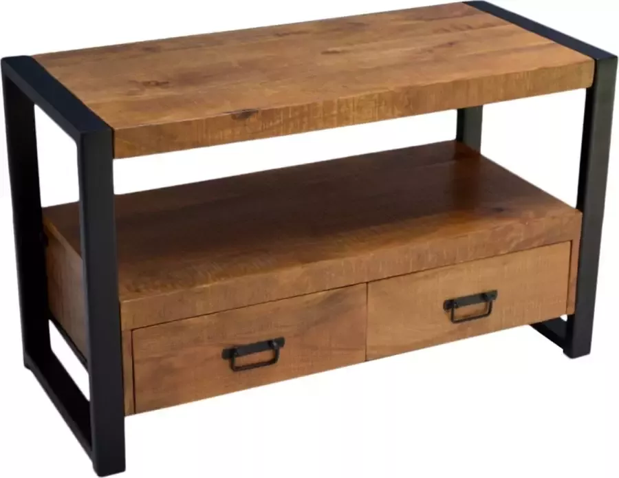 Mahom Mangohouten TV Meubel Fresno 100 cm Industrieel TV Meubel van Mangohout & Metaal Industriële TV Meubel