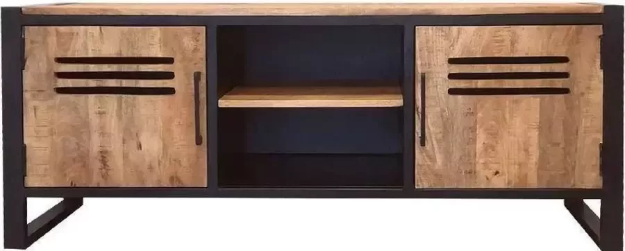 Mahom Mangohouten TV Meubel Henderson 150 cm Industrieel TV Meubel van Mangohout & Metaal Industriële TV Meubel